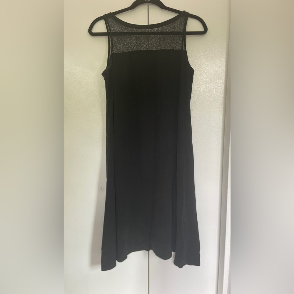 EILEEN FISHER Vintage Designer Black Shift dress with lacework detailing